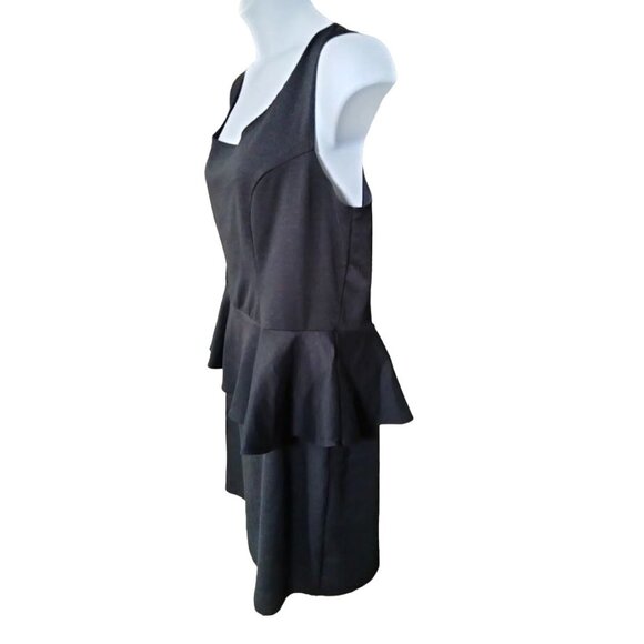 American City Wear Black Peplum Sleeveless Back Zip Dress Plus Size 3X - Picture 3 of 6